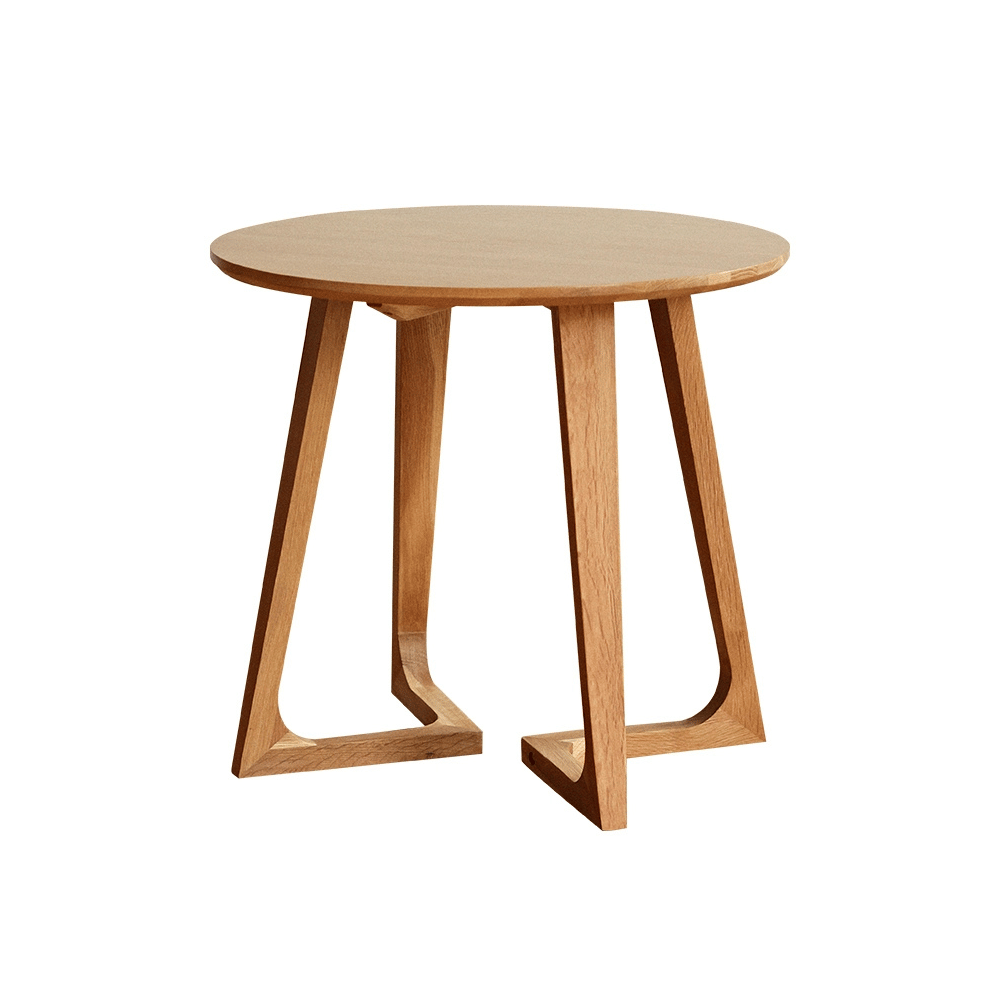 HT52 Wooden Small Low Round Coffee Side Table