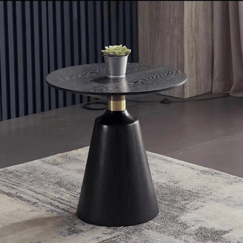 HT53 Luxury Wooden Round Coffee Side Table