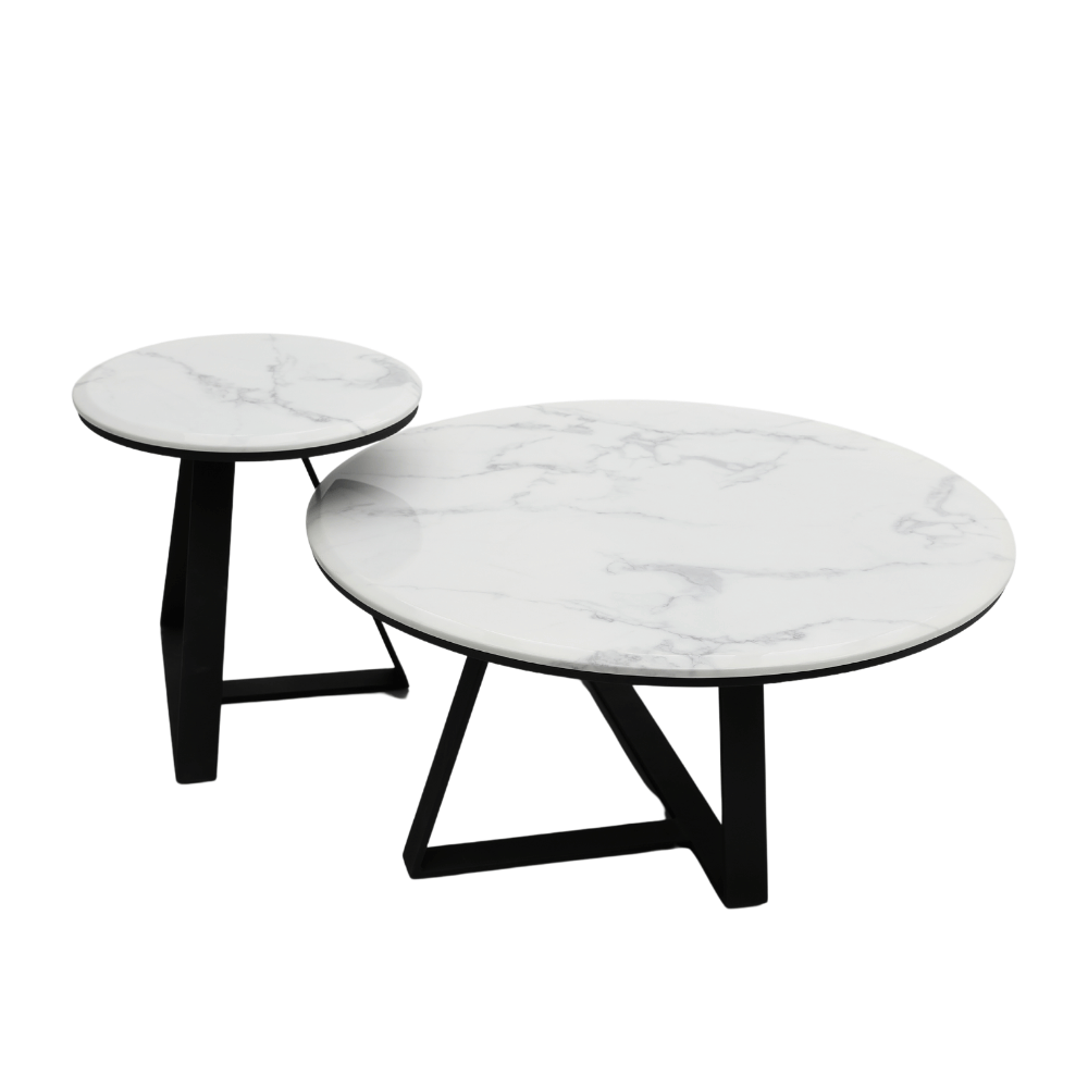 HT61 Modern Sintered Stone Round Coffee Side Table Combo