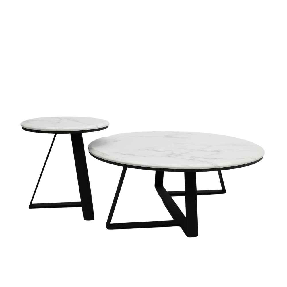 HT61 Modern Sintered Stone Round Coffee Side Table Combo