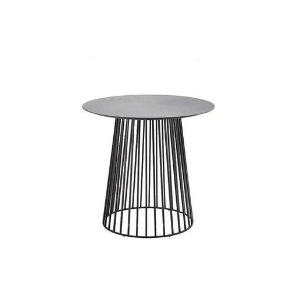 HT64 Modern Round Coffee Side Table with Metal Base