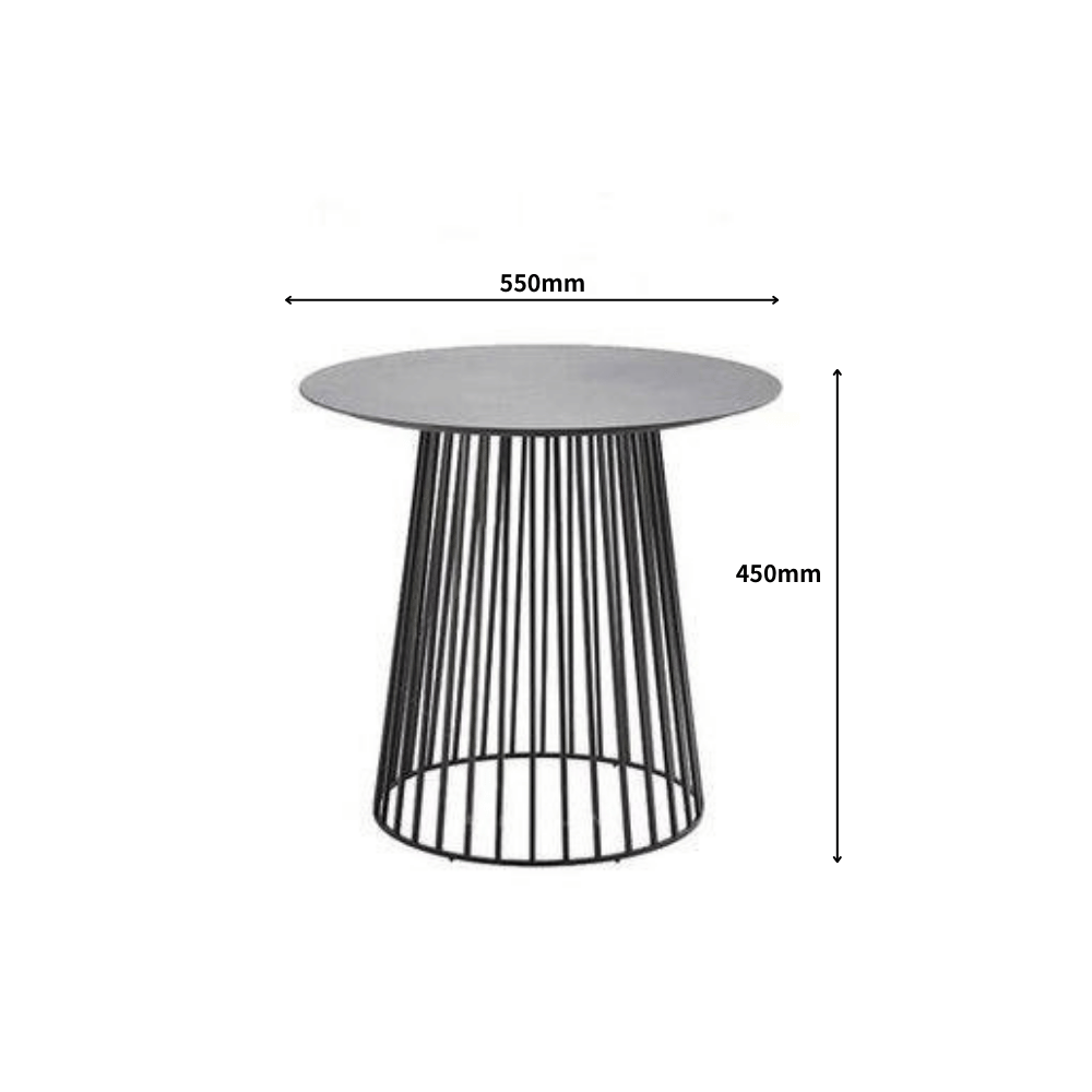 HT64 Modern Round Coffee Side Table with Metal Base