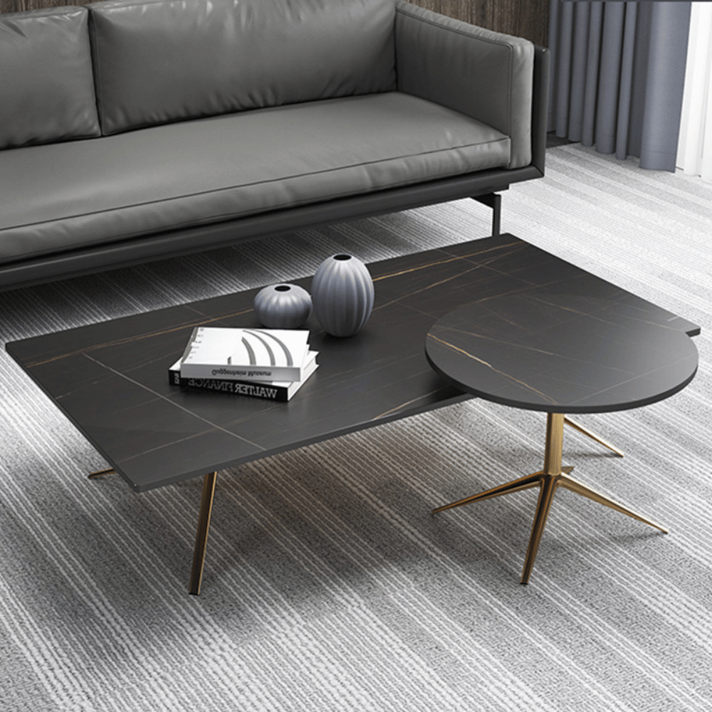 HT66 Modern Sintered Stone Round Coffee Side Table