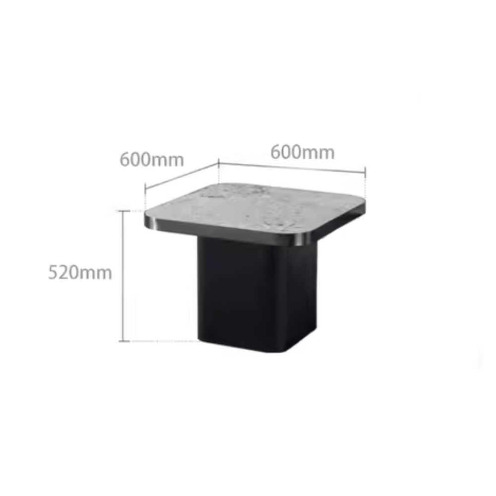 HT67 Modern Sintered Stone Square Coffee Side Table Combo