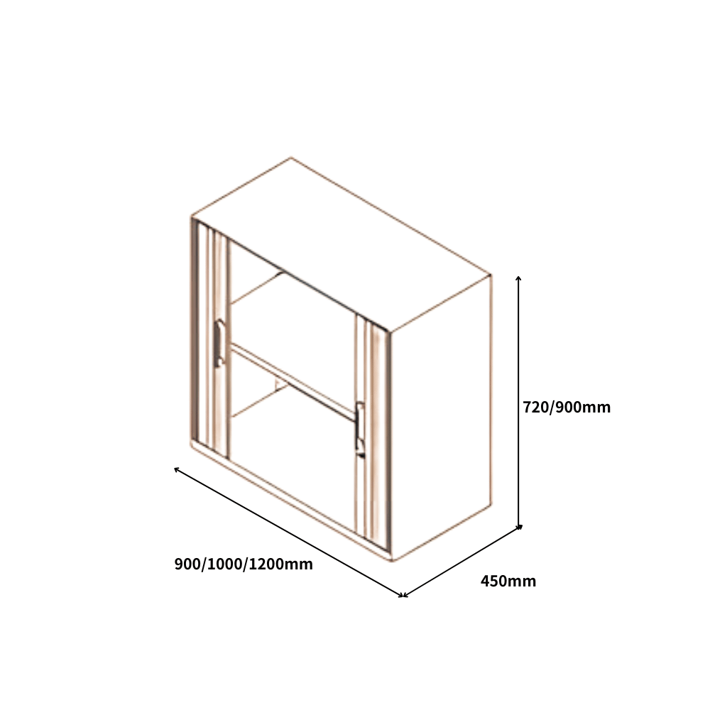 HTC Slim Edged Double Roller Shutter Tambour Door Steel Filing Cabinet with Metal Handle - Gavisco Office Furniture