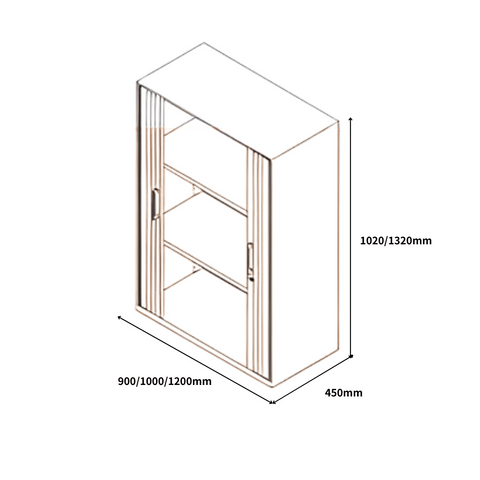 HTC Slim Edged Double Roller Shutter Tambour Door Steel Filing Cabinet with Metal Handle - Gavisco Office Furniture