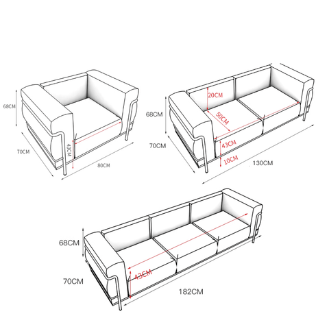 LC2 Two Seater Classic Office Leather Lounge Sofa - Gavisco Office Furniture