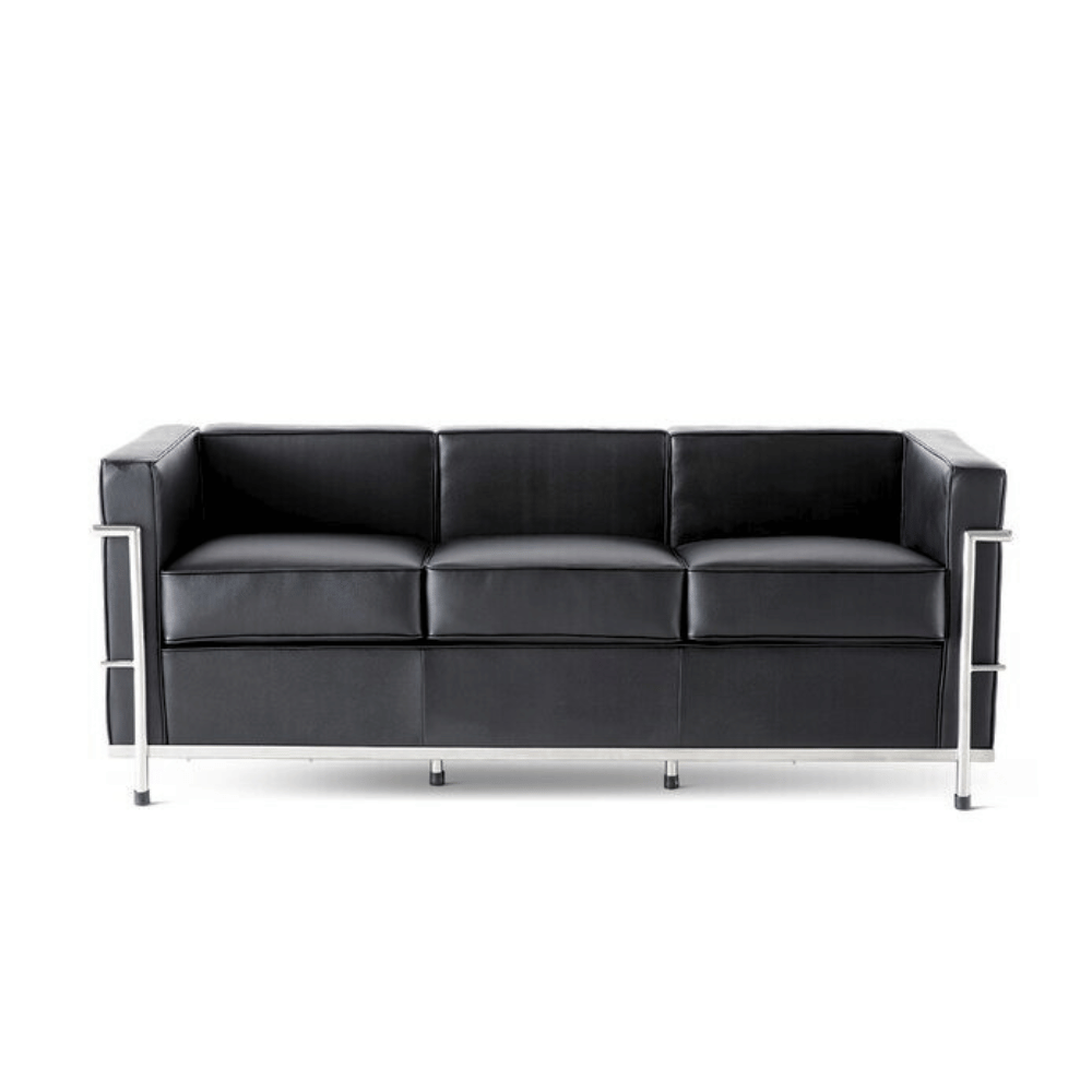 LC2 Three Seater Classic Office Leather Lounge Sofa - Gavisco Office Furniture