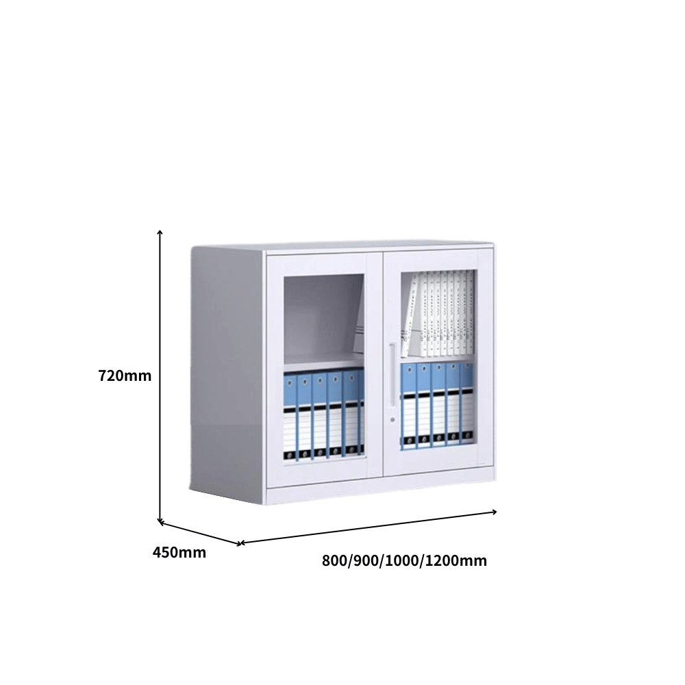 MDG Office Double Swing Glass Door Steel Filing Cabinet Bookcase - Gavisco Office Furniture