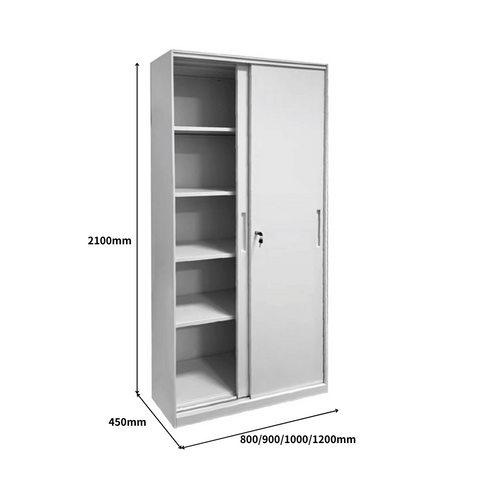 MSD Office Double Sliding Door Steel Filing Cabinet Bookcase - Gavisco Office Furniture