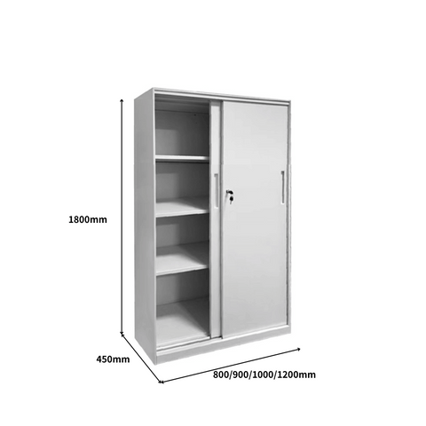 MSD Office Double Sliding Door Steel Filing Cabinet Bookcase - Gavisco Office Furniture