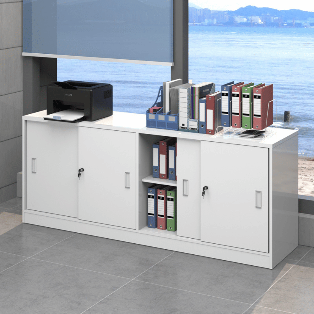 MSD Office Double Sliding Door Steel Filing Cabinet Bookcase - Gavisco Office Furniture