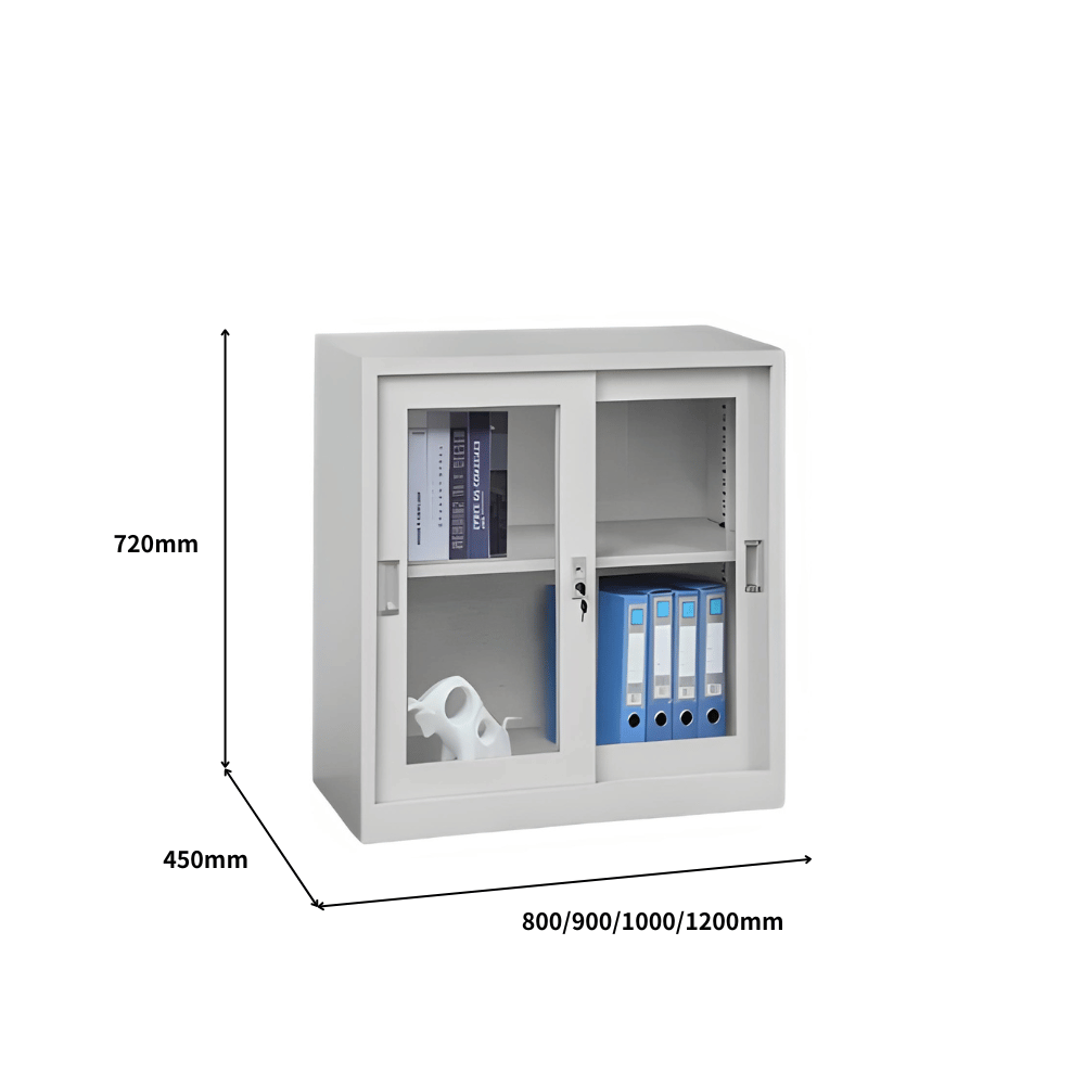 MSG Office Double Sliding Glass Door Steel Filing Cabinet Bookcase - Gavisco Office Furniture