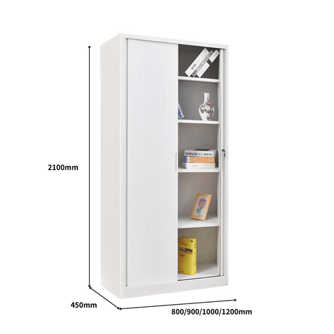 MTC Office Double Tambour Door Steel Filing Cabinet Bookcase - Gavisco Office Furniture