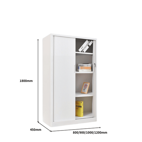 MTC Office Double Tambour Door Steel Filing Cabinet Bookcase - Gavisco Office Furniture