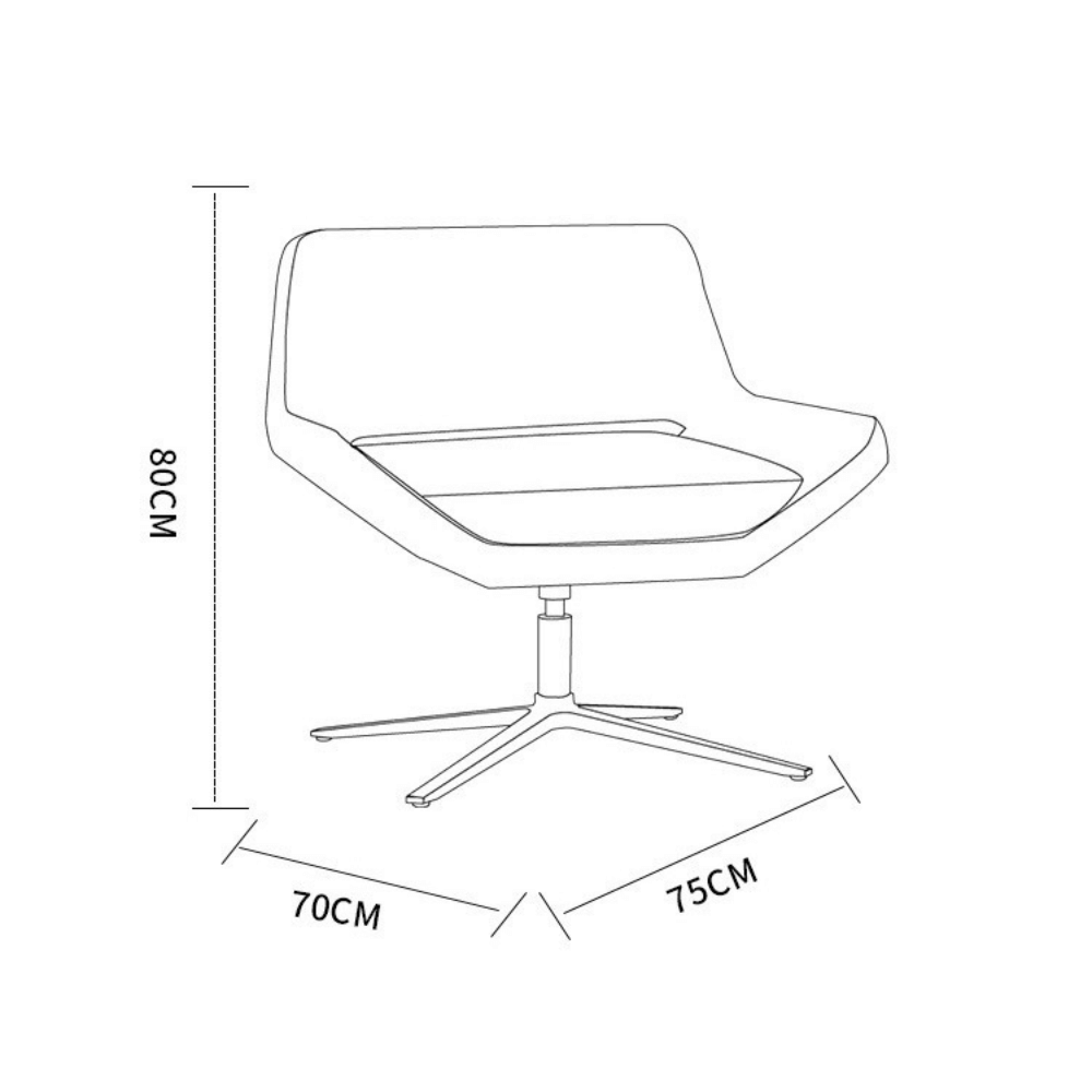 Metropolitan Modern Small Swivel Office Lounge Armchair