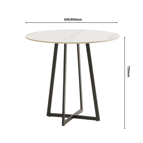 OT03 Minimalist Office Sintered Stone Round Coffee Side Table