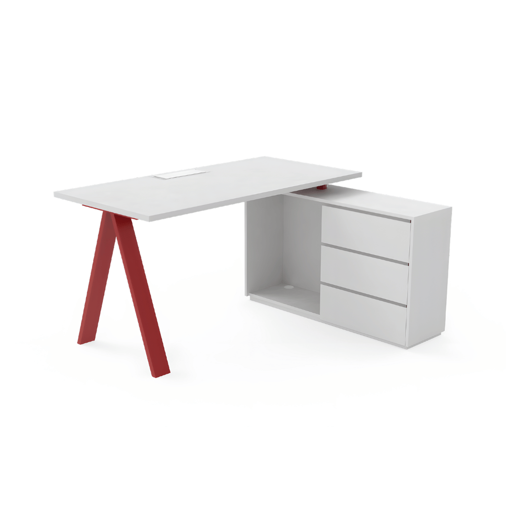 PEAK-B Metal Frame Modular Office Workstation Desk with Side Storage Cabinet