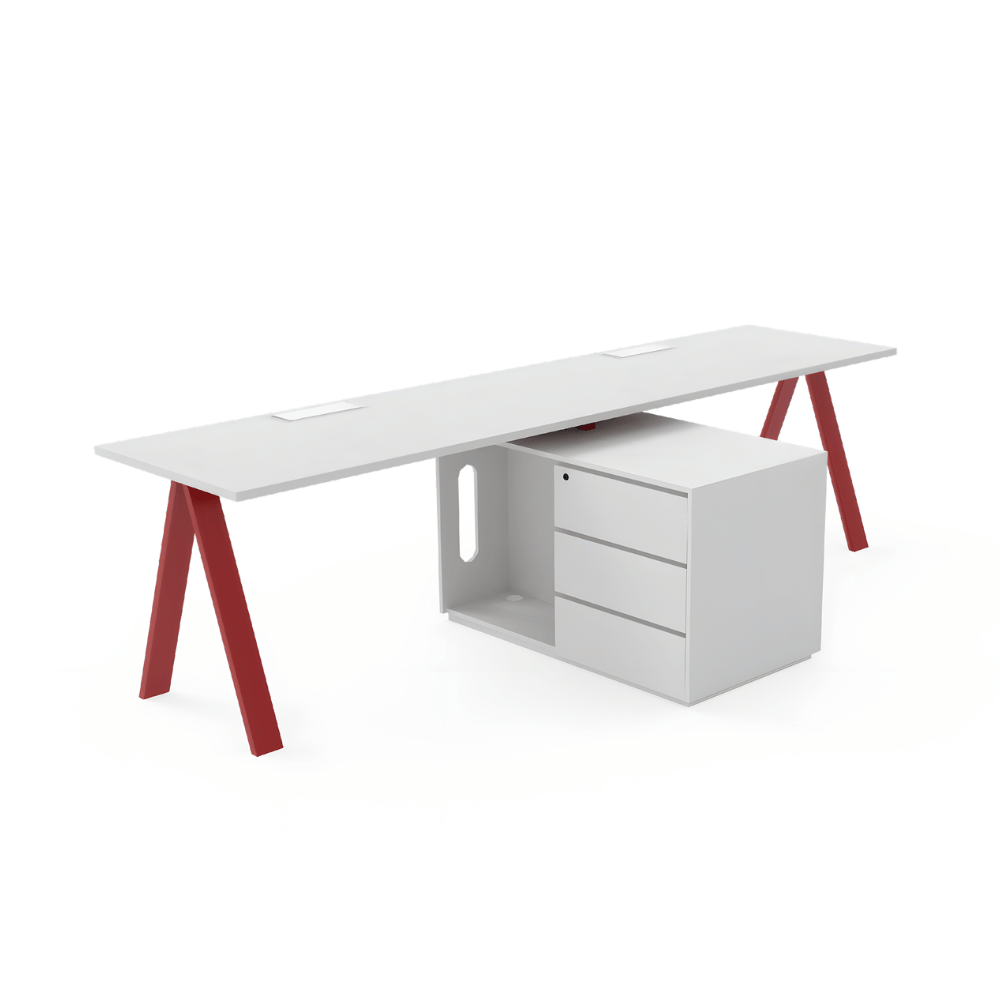 PEAK-B Metal Frame Modular Office Workstation Desk with Side Storage Cabinet