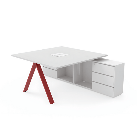 PEAK-B Metal Frame Modular Office Workstation Desk with Side Storage Cabinet