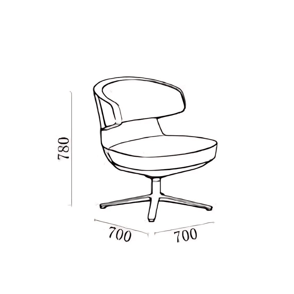 Petit Modern Fabric Office Low Lounge Chair