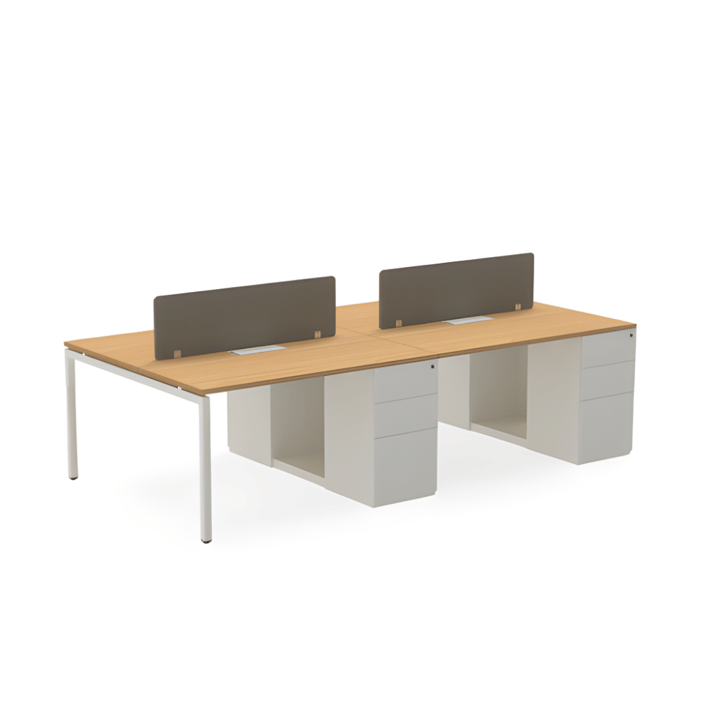 SIM-B Metal Frame Modular Office Workstation Desk with Side Storage Cabinet