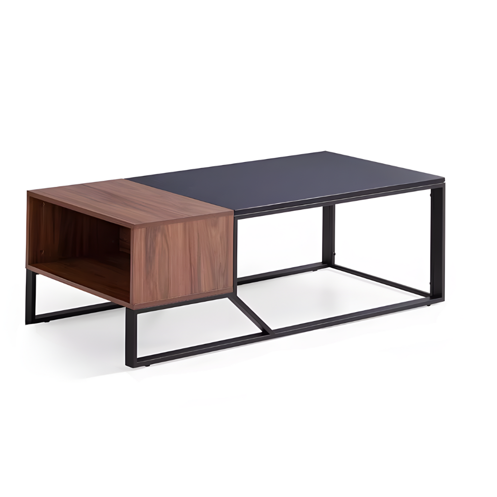 T2016 Burning Stone Rectangle Coffee Side Table with Storage - Gavisco Premium Office Furniture
