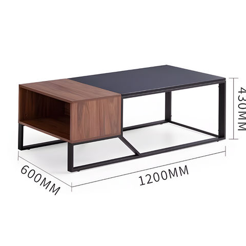 T2016 Burning Stone Rectangle Coffee Side Table with Storage - Gavisco Premium Office Furniture