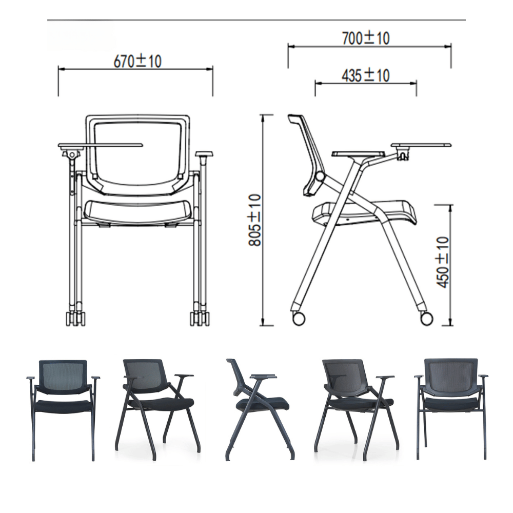 Tata-B Stackable Training Chair with Writing Board