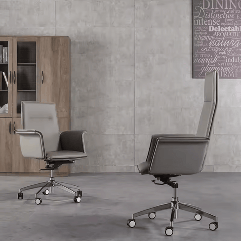 Taurus-V Mid Back Office Leather Visitor Meeting Cantilever Chair - Gavisco Office Furniture