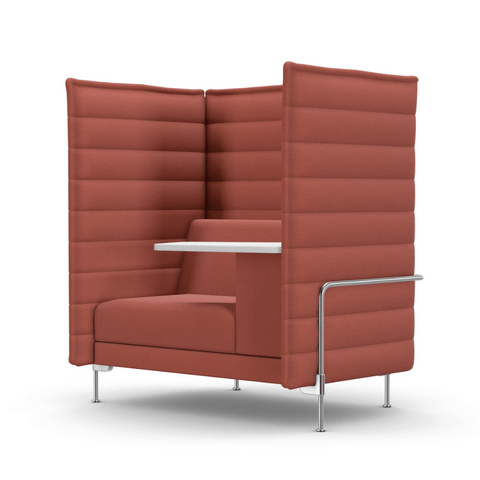 Alcove Single Seater Acoustic Privacy Lounge High Back Sofa Booth with Side Table