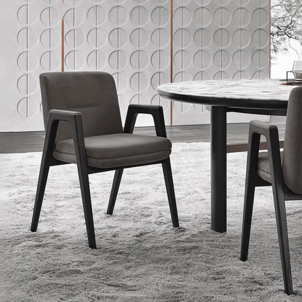 Alexie Fabric Upholstered Solid Wood Dining Armchair