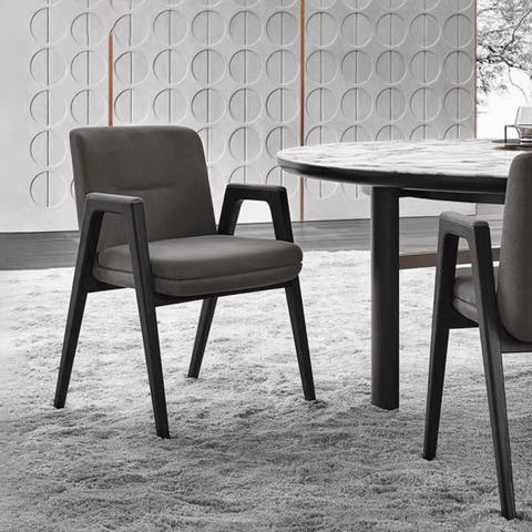 Alexie Fabric Upholstered Solid Wood Dining Armchair