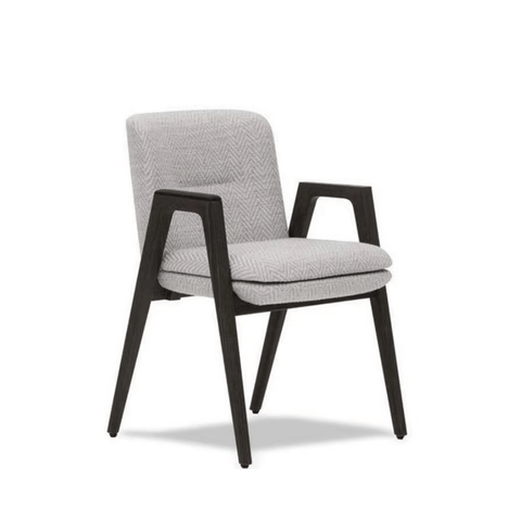 Alexie Fabric Upholstered Solid Wood Dining Armchair