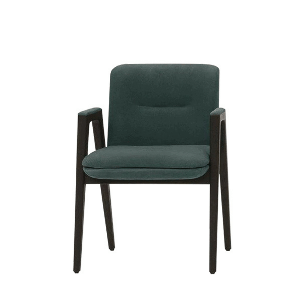 Alexie Fabric Upholstered Solid Wood Dining Armchair
