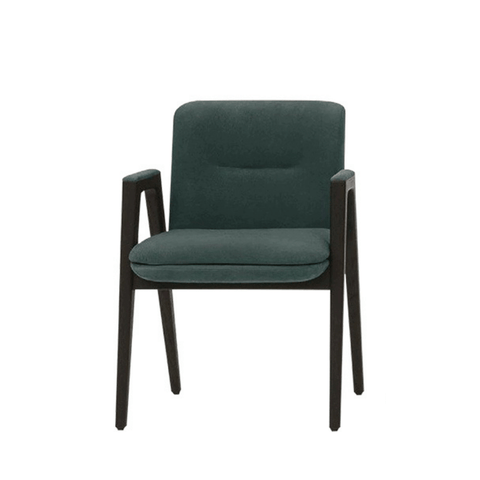 Alexie Fabric Upholstered Solid Wood Dining Armchair