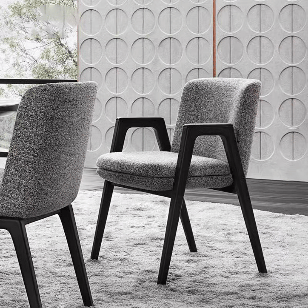 Alexie Fabric Upholstered Solid Wood Dining Armchair