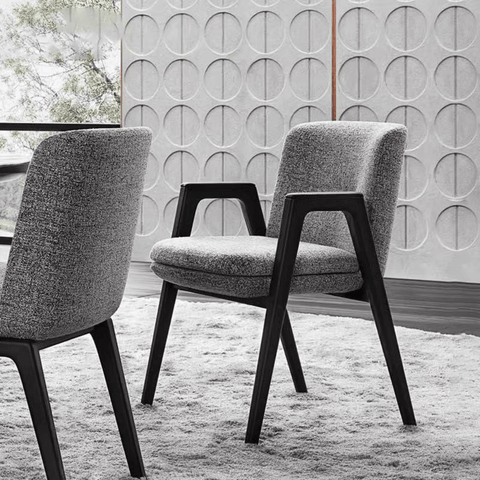 Alexie Fabric Upholstered Solid Wood Dining Armchair