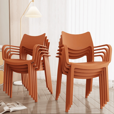 Alisa Modern Stackable Plastic Dining Arm Chair