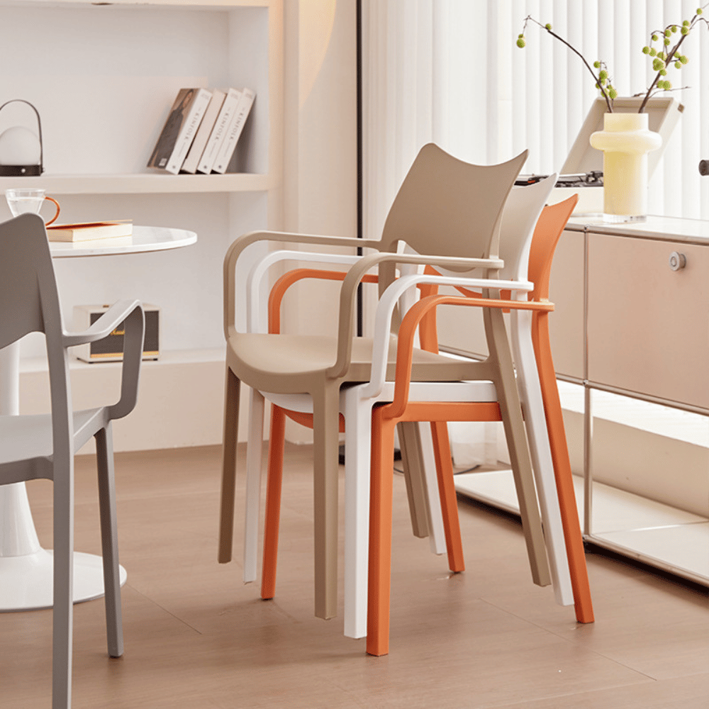 Alisa Modern Stackable Plastic Dining Arm Chair