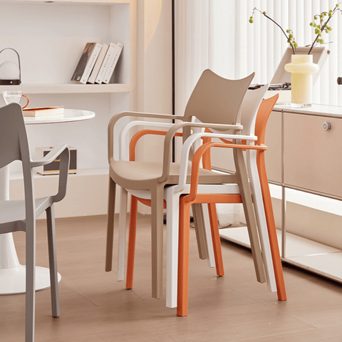 Alisa Modern Stackable Plastic Dining Arm Chair