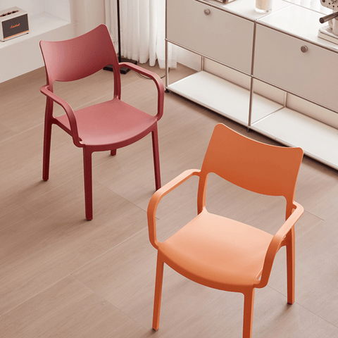 Alisa Modern Stackable Plastic Dining Arm Chair