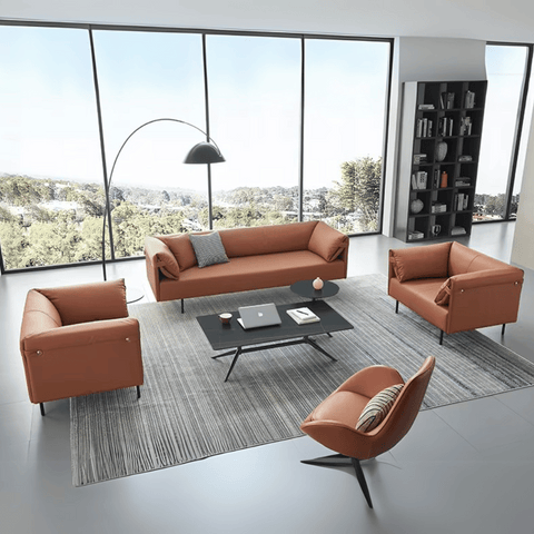 Alma Three Seater Luxury Leather Lounge Sofa