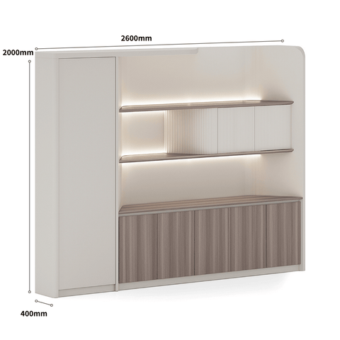 Anders-A Executive Office Wooden Open Display Shelf Cabinet