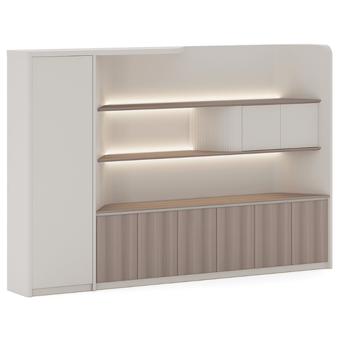 Anders-A Executive Office Wooden Open Display Shelf Cabinet
