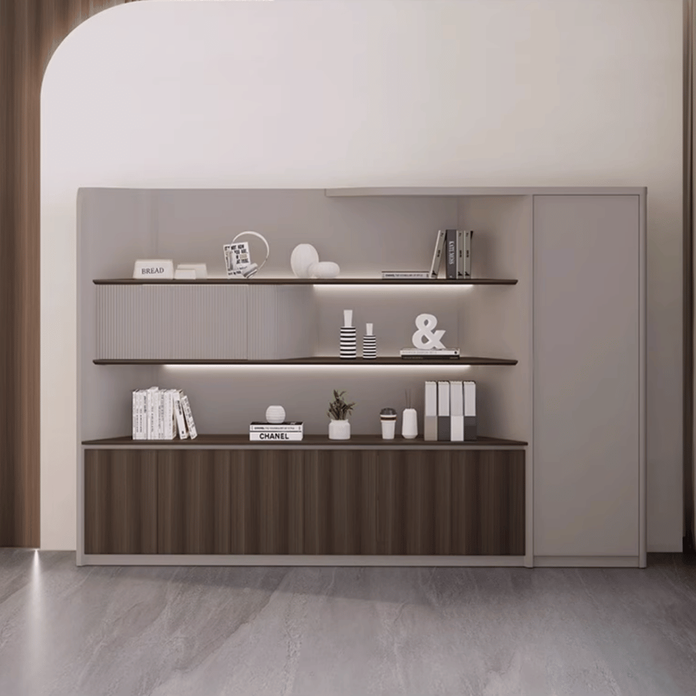 Anders-A Executive Office Wooden Open Display Shelf Cabinet