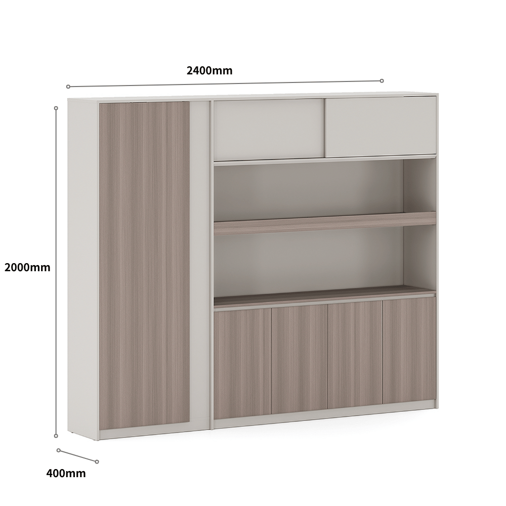Anders-C Executive Office Wooden Open Display Shelf Cabinet
