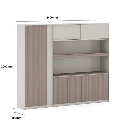 Anders-C Executive Office Wooden Open Display Shelf Cabinet