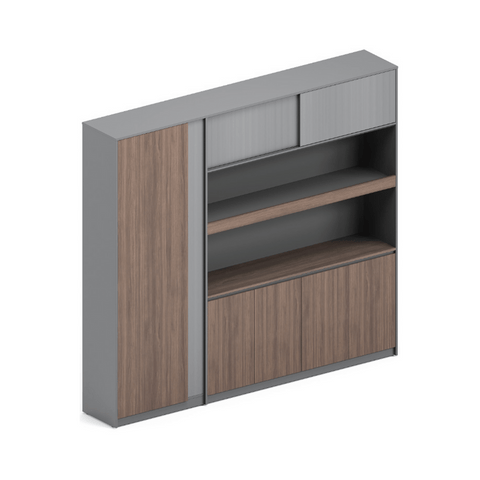 Anders-C Executive Office Wooden Open Display Shelf Cabinet