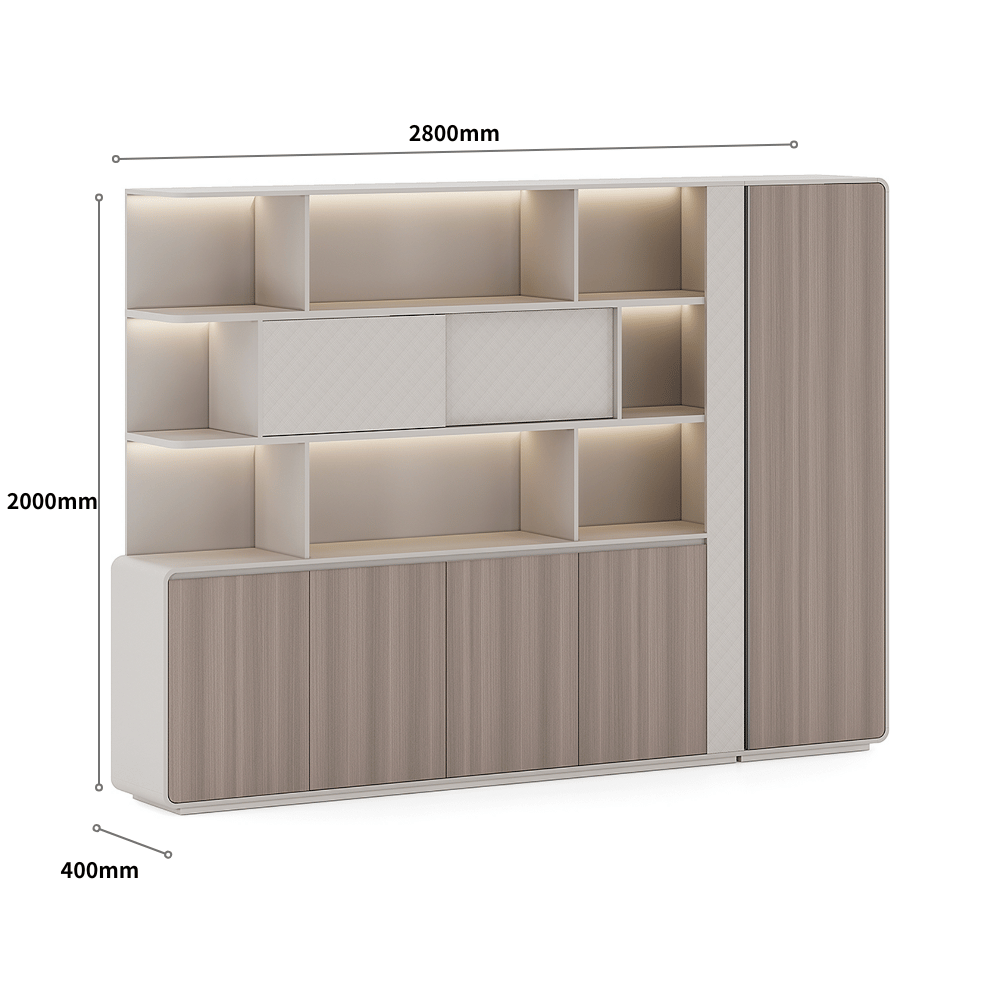 Anders-D Executive Office Wooden Open Display Shelf Cabinet